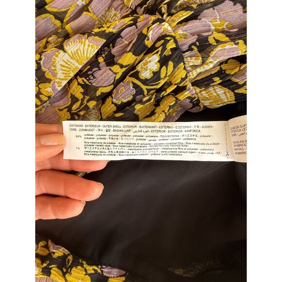 Zara Women's Sexy Floral One Shoulder‎ Whimsigoth Boho Gathered Mini Dress M - Picture 12 of 16